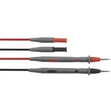 LEAD-DMM varnostni merilni kabel\, komplet lamelni vtič 4 mm testna špica 1.20 m črna\, rdeča 1 kos, (20423396)