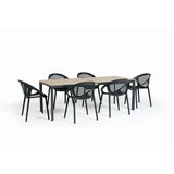 Bonami Selection Vrtni blagovaonski set za 6 osoba s crnim stolicama Joanna i stolom Thor, 210 x 90 cm Cijene