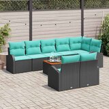  Sjedeća garnitura za vrt 9 kom. Crna i Tirkizna poliratan 289 x 124 x 69 cm | shoptok.hr