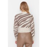 Trendyol Mink Animal Jacquard Knitwear Sweater | shoptok.hr