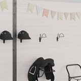  Stalak za kacigu za jahanje zidni crni čelični | shoptok.hr
