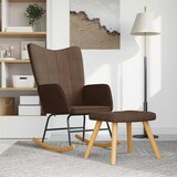  Stolica za ljuljanje s osloncem za noge smeđa od tkanine | shoptok.hr