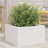  Vrtno cvetlično korito belo 40x40x23 cm trdna borovina | Shoptok.si