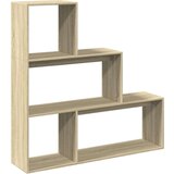 vidaXL Pregrada s knjižno omaro 3-nadstropna sonoma hrast 123x29x123cm | Shoptok.si