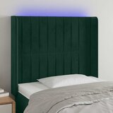  LED uzglavlje tamnozeleno 103x16x118/128 cm baršunasto | shoptok.hr