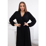 Kesi Włoski Dress tied with a pleated hem black | ePonuda.com