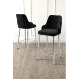 Hanah home set od 2 barskih stolica Tera, crna tkanina Babyface, hromirane metalne noge Cene