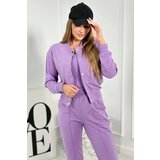 Kesi Set of 3in1 sweatshirt with press studs + top + pants purple | shoptok.hr
