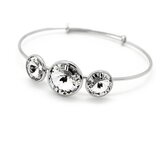 Victoria Cruz ženska Triple Cane Narukvica Sa Swarovski Belim Kristalima