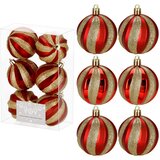  Set Božićnih kuglica 6 cm - Crvena/Zlatna (6 komada) | shoptok.hr