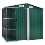 vidaXL Vrtna lopa s stojalom zelena 205x130x183 cm železna Cene