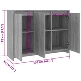 vidaXL Komoda boja sivog hrasta sonome 102 x 33 x 75 cm od iverice | shoptok.hr