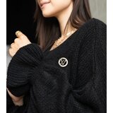 Gemre Black oversized sweater with ruched sleeves Najeta | shoptok.hr
