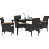  Vrtni set za objed 5 kom. Crna poliratan | shoptok.hr