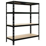 REGALUX Regal za velike obremenitve (V x Š x G: 180 x 120 x 40 cm, Nosilnost na polico: 350 kg, Število polic: 4 kos, Priklop, Črna) | Shoptok.si