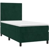 Box spring krevet s madracem tamnozeleni 80 x 200 cm baršunasti | shoptok.hr