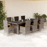  9-dijelni vrtni blagovaonski set sivi od poliratana | shoptok.hr