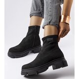 Gemre Black insulated suede ankle boots Inge | Shoptok.si