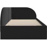 vidaXL Kotna postelja z vzglavjem Črna 100 cm x 200 cm blago | Shoptok.si