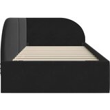 vidaXL Kutni okvir kreveta s uzglavljem Crna 100 cm x 200 cm tkanina | shoptok.hr