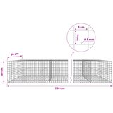  Gabion s 5 mm žicom i mrežom 5x5 cm 350x50x50 cm | shoptok.hr