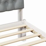 vidaXL Posteljni okvir z oblazinjenim vzglavjem Bela 120 x 190 cm | Shoptok.si