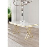 Hanah home Trpezarijski sto Vals White Marble Gold Cene