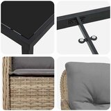  Vrtni set za objed s jastukom 9 pcs Bež poliratan | shoptok.hr