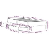 vidaXL Okvir kreveta bez madraca voštano smeđi 90 x 190 cm od borovine | shoptok.hr