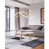 Toolight Stropna viseća svjetiljka prsten Moderna LED + daljinski upravljač APP394-CP Zlato | shoptok.hr