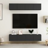 TV ormarići 4 kom crni 80 x 30 x 30 cm od iverice | shoptok.hr