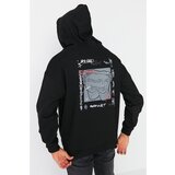 Trendyol Black Men's Oversize Fit Hoodie Printed Sweatshirt Cijene