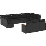  13-dijelni set vrtnih sofa s jastucima poliratan crni | shoptok.hr