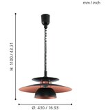 Eglo brenda 1, e27, na potez, crna/bakar | Eponuda.com