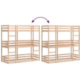vidaXL Trojni pograd 80×200 cm trdna borovina | Shoptok.si