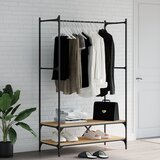  The Living Store Stojalo za oblačila s policami sonoma hrast inženirski les - Stojalo Za Oblačila, (21484497) Cene