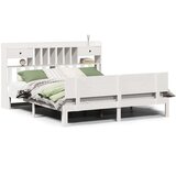 vidaXL Krevet s regalom z knjige bez madraca bijeli 180x200cm borovina | shoptok.hr