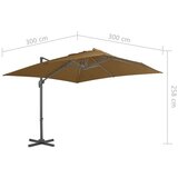  Konzolni suncobran s aluminijskom šipkom 300 x 300 cm bež | shoptok.hr