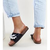 Gemre Black flip-flops on cork sole with Zlatna coral | Shoptok.si
