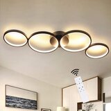 Nettlife Moderna zatemnljiva LED stropna svetilka, črna, 88 cm, 55 W, z daljinskim upravljalnikom, zatemnljive 4 luči, sodoben dizajn, (22111156) | Shoptok.si