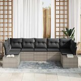 vidaXL Set od 7 komada Vrtni kauč s jastucima Svjetlosiva Poli Ratan | shoptok.hr
