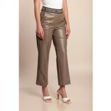 Fenzy Plus Size 7/8 Usnjene Hlače, Bež | Shoptok.si