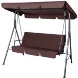  Three-person Garden Swing Rocking Cushions Mattress Brown | shoptok.hr