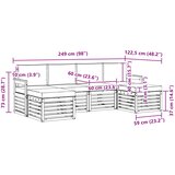 Set vanjskih sofa 6 pcs Bijela i krem 249 x 122,5 x 73 cm | shoptok.hr