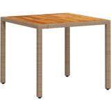  Vrtni stol bež 90 x 90 x 75 cm od poliratana i bagremovog drva | shoptok.hr