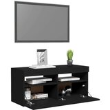 vidaXL TV ormarić s LED svjetlima crni 90x35x40 cm | shoptok.hr