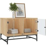  Stolić za kavu sa staklenim vratima boja hrasta 68 5x50x50 cm | shoptok.hr