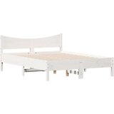 vidaXL Posteljni okvir bel 120x200 cm trdna borovina | Shoptok.si
