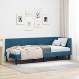  Kutni okvir kreveta s uzglavljem Plava 80 cm x 200 cm Baršun | shoptok.hr