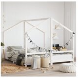 vidaXL Otroški posteljni okvir bel 2x(90x190) cm trdna borov | Shoptok.si